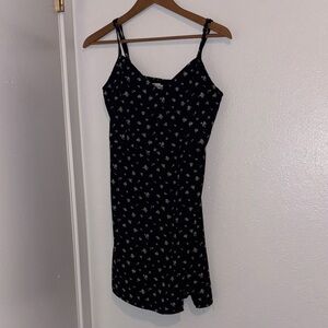 Hollister Black Mini Dress with White Floral Pattern